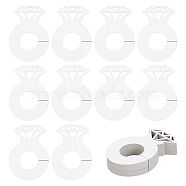 Paper Diamond Ring Wine Glass Charms Tags, Wine Glass Markers, for Wedding, Restaurant, Birthday Party Decorations, White, 59.5x42x0.24mm, Inner Diameter: 20mm(AJEW-WH0001-71B)