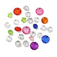 Acrylic Rhinestone Buttons, Faceted, Mixed Shapes, Mixed Color, 12~18x6.5~10mm, Hole: 1~1.5mm(BUTT-MSMC001-M3)