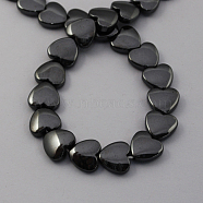 Non-magnetic Synthetic Hematite Beads Strands, Grade A, Heart, Black, 20x20x5mm, Hole: 2mm(G-Q897-20x20mm)