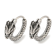 316 Surgical Stainless Steel Hoop Earrings, Antique Silver, Dragon, 14.5x6mm(EJEW-D096-13I-AS)