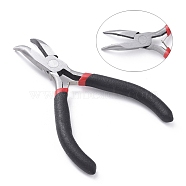 Carbon Steel Bent Nose Jewelry Plier for Jewelry Making Supplies, Polishing, 12.5cm long(P021Y)