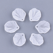 Transparent Acrylic Pendants, Frosted, Leaf, Clear, 17x15x4mm, Hole: 1.4mm(FACR-T001-13)