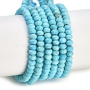 Dyed Natural Howlite Beads Strands, Rondelle, Faceted, 3x2mm, Hole: 0.8mm, about 176pcs/strand, 15.35''(39cm)(G-H070-A03-01)