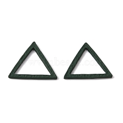 Spray Painted Alloy Linking Rings, Triangle, Dark Green, 17.5x20x1.5mm, Inner Diameter: 12.5x14mm(FIND-WH0050-59C)