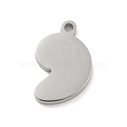 304 Stainless Steel Pendants, Symbol Charm, ,, 13x9x1.5mm, Hole: 1.2mm(STAS-M069-02G-P)