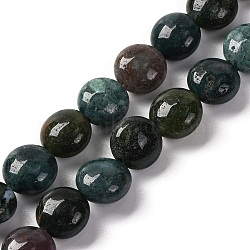 Natural Indian Agate Beads Strands, Flat Round, 7.5~8x4.5~5mm, Hole: 1.2mm, about 50~51pcs/strand, 14.57~15.35 inch(37~39cm)(G-T047-A02-02)