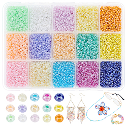 Glass Seed Beads, Ceylon, Round, Mixed Color, 2mm, Hole: 1mm, about 1300pcs/20g/compartment, about 19500pcs/box(SEED-PH0012-06)