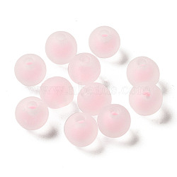 Transparent Acrylic Beads, Frosted, Bead in Bead, Round, Lavender Blush, 8x7mm, Hole: 2mm, about: 1724pcs/500g(OACR-Z006-01B)