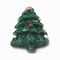 Resin Cabochons, Christmas Tree, Dark Green, 24x19x7mm(CRES-N016-19)