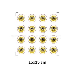 8 Sheets Plastic Waterproof Self-Adhesive Picture Stickers, Round Dot Cartoon Decals for Kid's Art Craft, Bees, 150x150mm, Sticker: 25mm(DIY-WH0428-097)