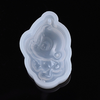 Chinese Zodiac Pendant Silicone Molds, Resin Casting Molds, For UV Resin, Epoxy Resin Jewelry Making, Monkey, 31x20x10.5mm, Inner Size: 28x18mm