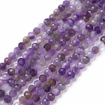 Natural Amethyst Beads Strands, Faceted, Round, 6mm, Hole: 0.6mm, about 62pcs/strand, 14.96 inch(38cm)