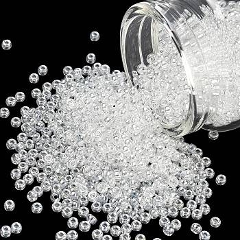 MIYUKI Round Rocailles Beads, Japanese Seed Beads, 8/0, (RR160) Crystal Luster, 3mm, Hole: 1mm, about 422~455pcs/10g