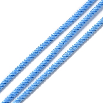 Round Polyester Cord, Twisted Cord, for Moving, Camping, Outdoor Adventure, Mountain Climbing, Gardening, Light Sky Blue, 3mm