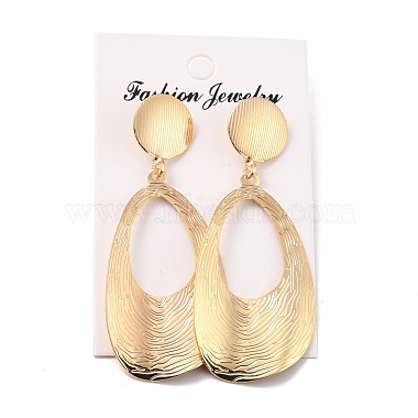 Big Teardrop Iron Dangle Stud Earrings for Girl Women(EJEW-I258-02KCG)-3
