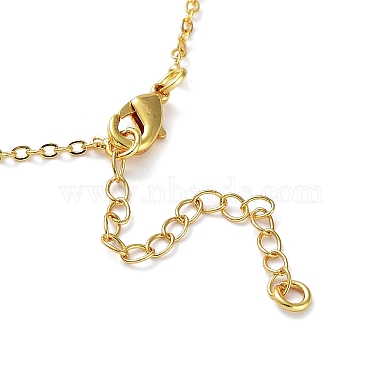 Golden Brass Rhinestone Pendant Necklace with Cable Chains(NJEW-P278-A01)-3