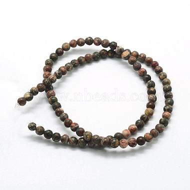 Chapelets de perles de jaspe en peau de léopard naturel(G-I199-23-6mm)-2