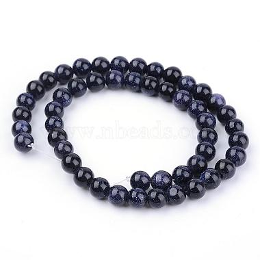 Chapelets de perles en pierre d'or bleue synthétique(G-Q462-6mm-28)-2