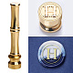 Golden Tone Brass Wax Seal Stamp Head with Bamboo Stick Shaped Handle(STAM-K001-05G-H)-1