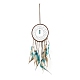 Iron Synthetic Turquoise Woven Web/Net with Feather Pendant Decorations(AJEW-B016-02)-2