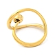 Real 14K Gold Plated 304 Stainless Steel Hollow Teardrop Open Cuff Ring(RJEW-G297-01G)-4
