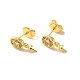 Brass Micro Pave Cubic Zirconia Studs Earrings Findings(EJEW-H128-05G)-1