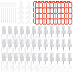 100Pcs Empty Portable PET Spray Bottles, Refillable Bottle, with 3 Sheets Paper Self Adhesive Stickers, 8Pcs Funnel Hopper and 50Pcs Disposable Plastic Transfer Pipettes, Clear, 10x2.7cm, Capacity: 30ml(1.01fl. oz)(AJEW-GO0005-37)