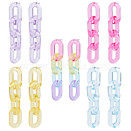 5 Pairs 5 Colors Acrylic Cable Chains Dangle Stud Earrings, Long Drop Earrings, Mixed Color, 87x20mm, 1 pair/color(EJEW-AN0004-06)