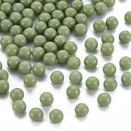 Opaque Acrylic Beads, No Hole, Round, Olive Drab, 4mm, about 14000pcs/500g(MACR-S373-62A-06)