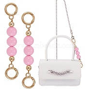 Bag Extension Chain, with ABS Plastic Beads and Light Gold Alloy Spring Gate Rings, for Bag Replacement Accessories, Hot Pink, 13.8cm(FIND-SZ0002-43A-08)