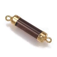 Natural Gemstone Links, with Brass Findings, Column, 26x5mm, Hole: 1.8mm(G-F698-05G)