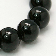 Natural Mashan Jade Round Beads Strands, Dyed, Black, 4mm, Hole: 1mm, about 98pcs/strand, 15.7 inch(G-D263-4mm-XS32)