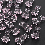 Transparent Acrylic Beads, Rabbit, Pink, 24.5x14.5x11mm, Hole: 2.5mm, about 300pcs/500g(MACR-S373-81-B03)