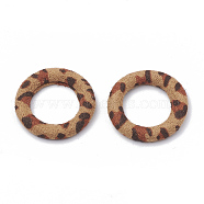 Cloth Fabric Covered Linking Rings, with Aluminum Bottom, Ring, Peru, 27x4mm(X-WOVE-N009-06C)