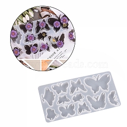 Pendant Silicone Molds, Resin Casting Molds, For UV Resin, Epoxy Resin Craft Making, Butterfly, White, 151x77x6mm(SIMO-PW0002-52C)