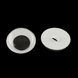 Black & White Plastic Wiggle Googly Eyes Buttons DIY Scrapbooking Crafts Toy Accessories, Black, 8x5mm, Hole: 1mm(KY-S002A-8mm)