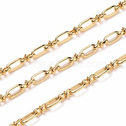 Brass Link Chains, with Spool, Soldered, Real 18K Gold Plated, Rectangle: 9x4.5x1.5mm, Link: 8x4mm, about 16.4 Feet(5m)/roll(CHC-A004-05G)