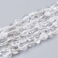 Natural Quartz Crystal Beads Strands, Tumbled Stone, Nuggets, 3~14x2~9x2.5~8mm, Hole: 1mm, about 50~55pcs/strand, 15.94 inch(G-S340-24)