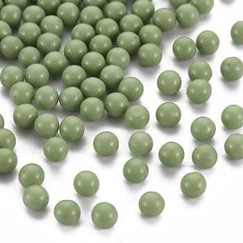 Opaque Acrylic Beads, No Hole, Round, Olive Drab, 4mm, about 14000pcs/500g