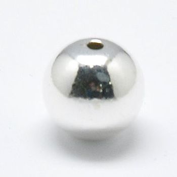 925 Sterling Silver Beads, Seamless Round, Silver, 9mm, Hole: 1.7~1.8mm, about 20pcs/20g