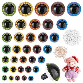 35 Style Craft Plastic Doll Eyes, Stuffed Toy Eyes, Safety Eyes, Half Round, Mixed Color, 8~19.5mm