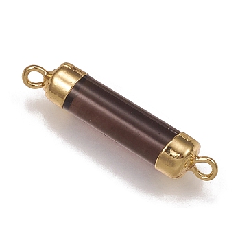 Natural Gemstone Links, with Brass Findings, Column, 26x5mm, Hole: 1.8mm