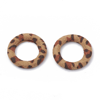 Cloth Fabric Covered Linking Rings, with Aluminum Bottom, Ring, Peru, 27x4mm