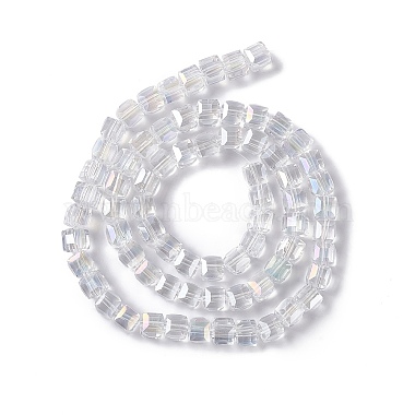Chapelets de perles en verre galvanoplastique(X-EGLA-D018-8x8mm-01)-3