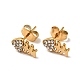 Rhinestone Fishbone Stud Earrings with 316 Surgical Stainless Steel Pins(EJEW-A081-13G-02)-1