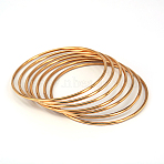 201 Stainless Steel Buddhist Bangle Sets, 66mm, about 7pcs/set, Golden, 66mm, about 7pcs/set(X-BJEW-O115-79-1)