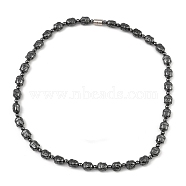 Buddha's Head Synthetic Non-Magnetic Hematite Beaded Necklaces for Women Men, with Alloy Magnetic Clasp, 19.96 inch(50.7cm)(NJEW-E097-03)