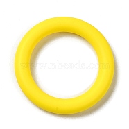 Silicone Beads, Ring, Yellow, 65x10mm, Hole: 3mm(SIL-Z010-03H)