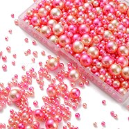 Imitation Pearl Acrylic Beads, No Hole Beads, Round, Hot Pink, 10.8x7.4x1.8cm, about 1520pcs/box(OACR-PH0001-06)