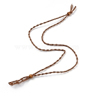 Necklace Makings, with Wax Cord and Wood Beads, Saddle Brown, 28-3/8 inch(72~80cm)(FIND-P030-C01-07)